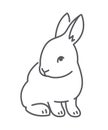 Baby rabbit simple thin line icon