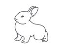 Baby rabbit simple thin line icon