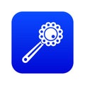 Baby rattle icon digital blue