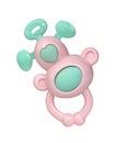 Baby rattle toy for baby violet isolated on the white background Royalty Free Stock Photo