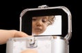 Baby reflection in the mirror, isolated Royalty Free Stock Photo