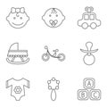 Baby related flat vector icon set Royalty Free Stock Photo