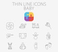 Baby related flat vector icon set Royalty Free Stock Photo