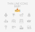 Baby related flat vector icon set Royalty Free Stock Photo