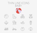 Baby related flat vector icon set Royalty Free Stock Photo