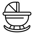 Baby rocking chair icon, outline style