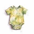 Baby romper drawing in various fashions using watercolor medium.