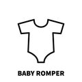 Baby romper icon or logo in modern line style.