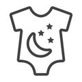 Baby romper line icon, baby clothes and kid