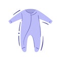 Baby romper longsleeve in hand drawn style - single isolated vector drawing