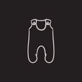 Baby romper sketch icon.