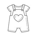 Baby romper vector line icon.