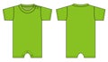 Baby rompers template illustration / lime green