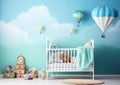 Baby room in a beautiful design. Very nice clean interior of the Baby room. Royalty Free Stock Photo