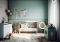 Baby room in a beautiful design. Very nice clean interior of the Baby room. Royalty Free Stock Photo