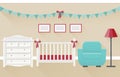 Baby room interior. Flat vector illustration. Royalty Free Stock Photo