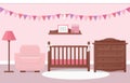 Baby room interior. Vector illustration. Royalty Free Stock Photo