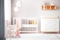 Baby room mockup interior design. Generative ai Royalty Free Stock Photo