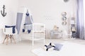 Baby room in navy style.