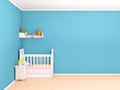 Baby`s bedroom empty wall flat