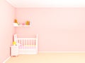 Baby`s bedroom empty wall flat