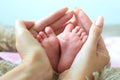 Baby `s heels on soft tuffle mat Royalty Free Stock Photo