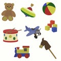 Baby`s toys set. Vector illustration.