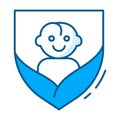 Baby Safe Icon, Child friendly, infant safe, baby wellness, newborn care Icon. Highlight products that are safe for babies,