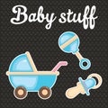 Baby scrapbook icon collection Royalty Free Stock Photo