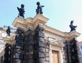 Baby sculptures on Zwinger palace built in Baroque style Royalty Free Stock Photo