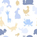 Baby seamless pattern with animals. Graphic design for children