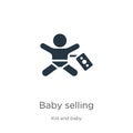 Baby selling icon vector. Trendy flat baby selling icon from kid and baby collection isolated on white background. Vector