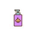 Baby shampoo container filled outline icon