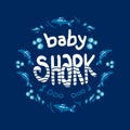 Baby shark hand lettering Royalty Free Stock Photo