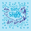 Baby shark hand lettering. Royalty Free Stock Photo