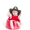 Baby in sheriffs hat Royalty Free Stock Photo