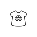 Baby shirt with car line icon