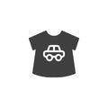 Baby shirt with car vector icon