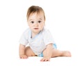 Baby in a shirt creeps Royalty Free Stock Photo