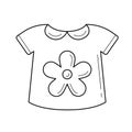 Baby shirt vector line icon.