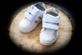 Baby shoes, kids, parent, blue, boy, sneakers, toy, copyspace, wooden