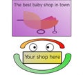 baby shop logo. icon or logo for baby shop. illustration image. artwork design Royalty Free Stock Photo