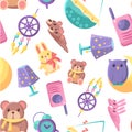 Baby Shop Seamless Pattern with Goods for Babies, Cute Baby Shower Design Element Can Be Used for Fabric, Wallpaper