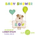 Baby Shower or Arrival Card - Baby Dog Royalty Free Stock Photo