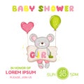 Baby Shower or Arrival Card - Baby Mouse Girl Royalty Free Stock Photo