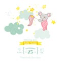 Baby Shower or Arrival Card - Baby Mouse Girl Royalty Free Stock Photo