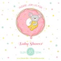 Baby Shower or Arrival Card - Baby Mouse Girl Royalty Free Stock Photo