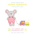 Baby Shower or Arrival Card - Baby Mouse Girl Royalty Free Stock Photo