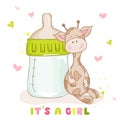 Baby Shower or Baby Arrival Cards - Cute Baby Giraffe