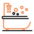 Baby shower bathtub icon, outline style